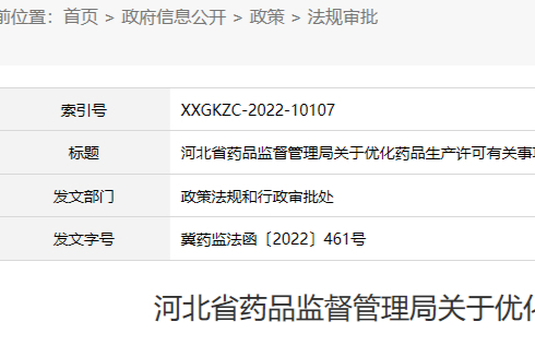 河北省局发文，​豁免部分药品生产许可现场检查