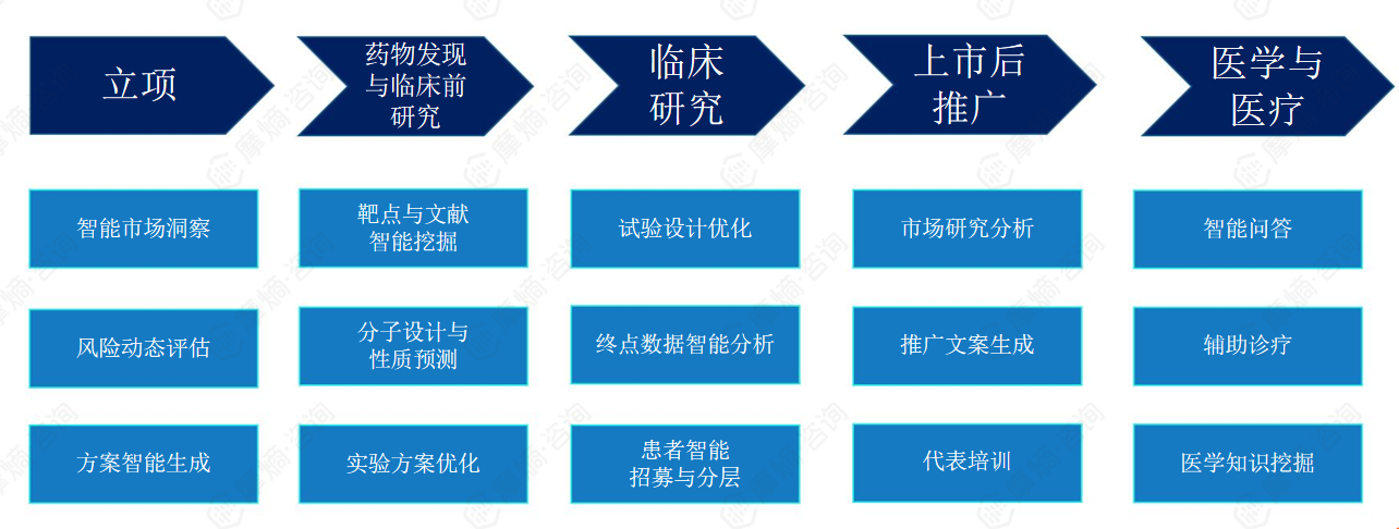 大语言模型在生物医药全生命周期的使用场景