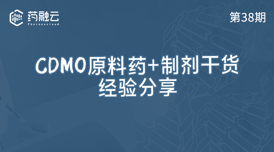 C游记后传：CDMO原料药制剂干货经验分享