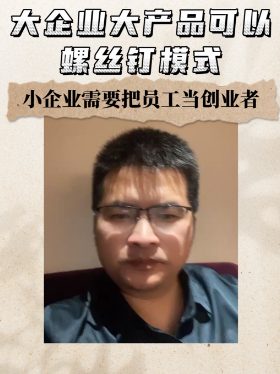 大企业大产品可以螺丝钉模式，小企业需要把员工当创业者